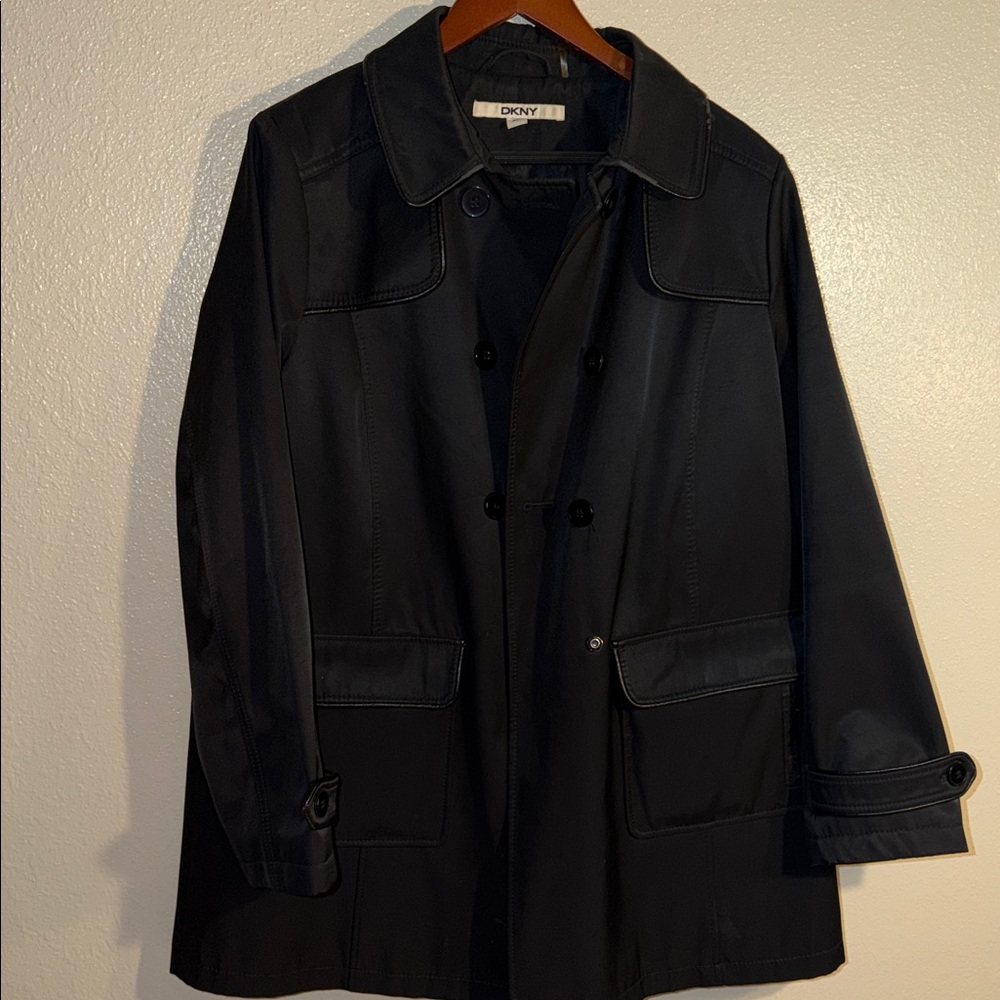 DKNY Dark Trench Coat- lined Preloved